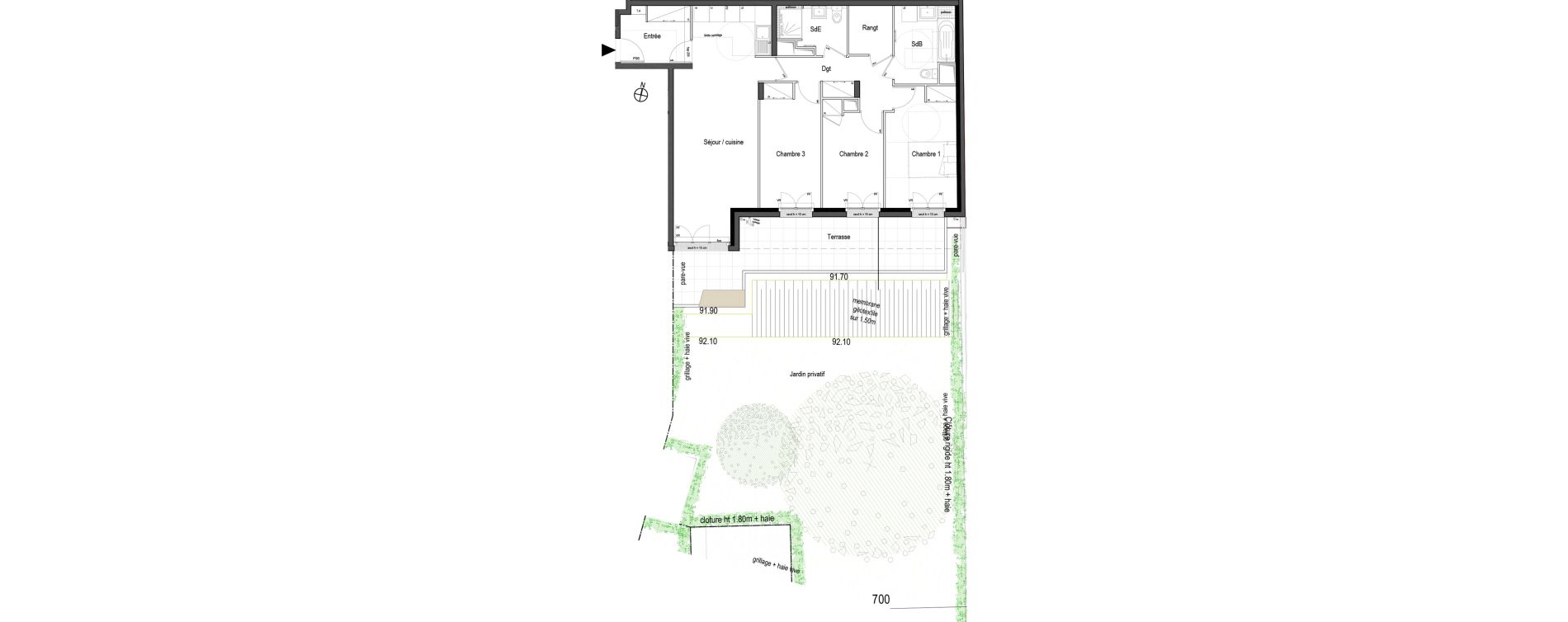 Appartement T4 de 90,96 m2 &agrave; L'Ha&yuml;-Les-Roses Centre