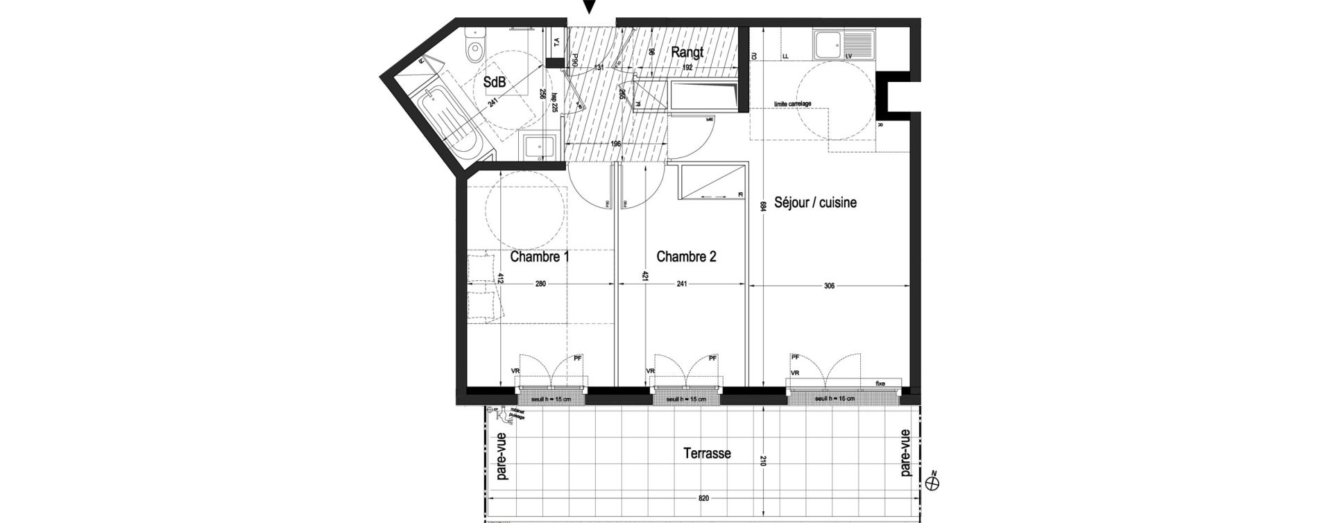 Appartement T3 de 55,83 m2 &agrave; L'Ha&yuml;-Les-Roses Centre