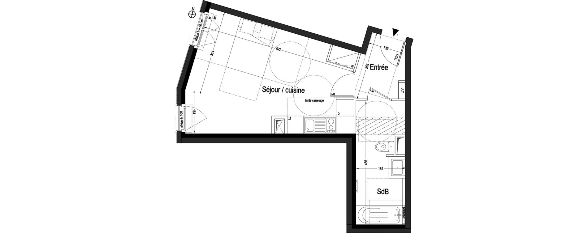 Appartement T1 de 34,09 m2 &agrave; L'Ha&yuml;-Les-Roses Centre