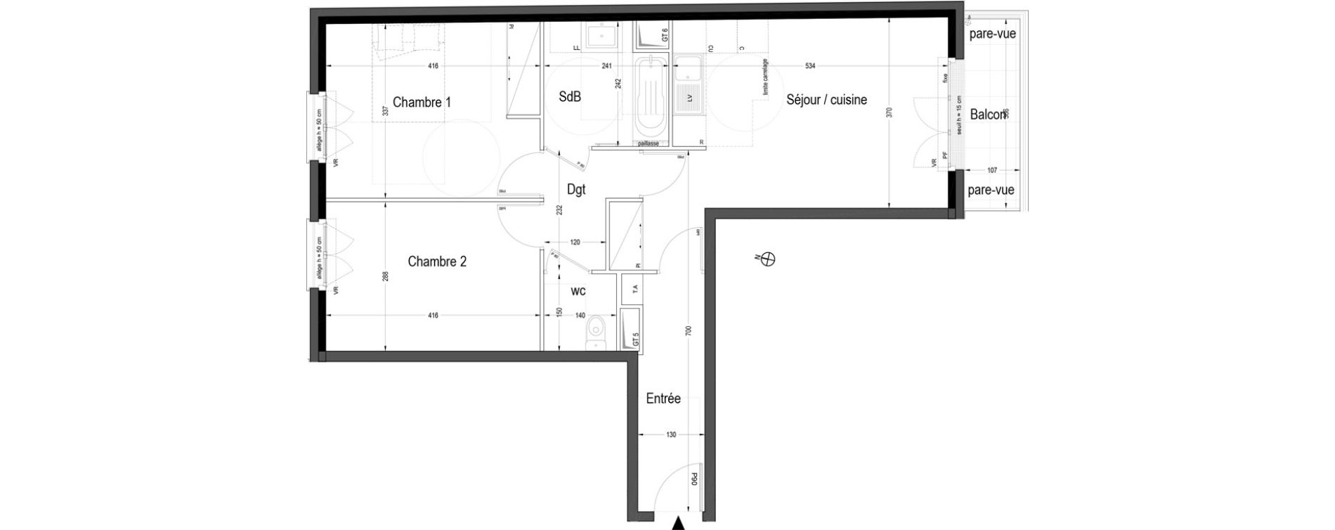 Appartement T3 de 65,28 m2 &agrave; L'Ha&yuml;-Les-Roses Centre