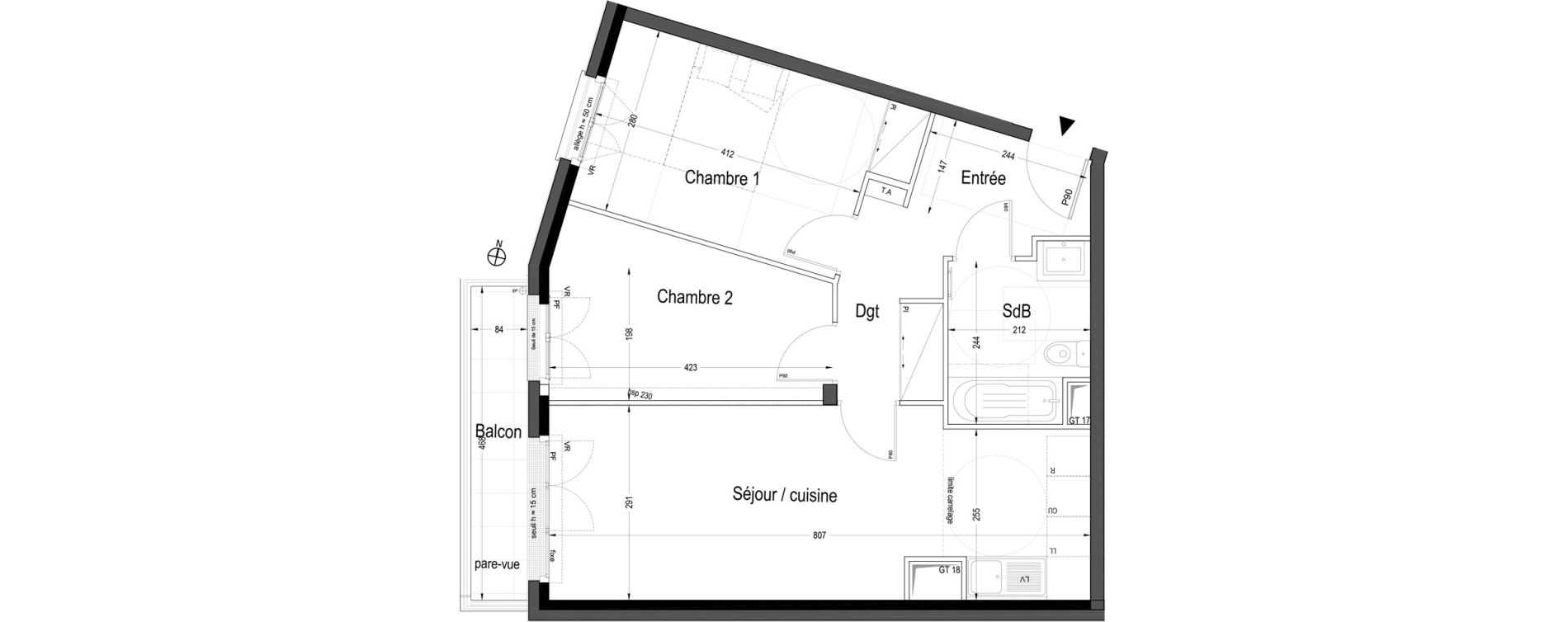 Appartement T3 de 57,81 m2 &agrave; L'Ha&yuml;-Les-Roses Centre