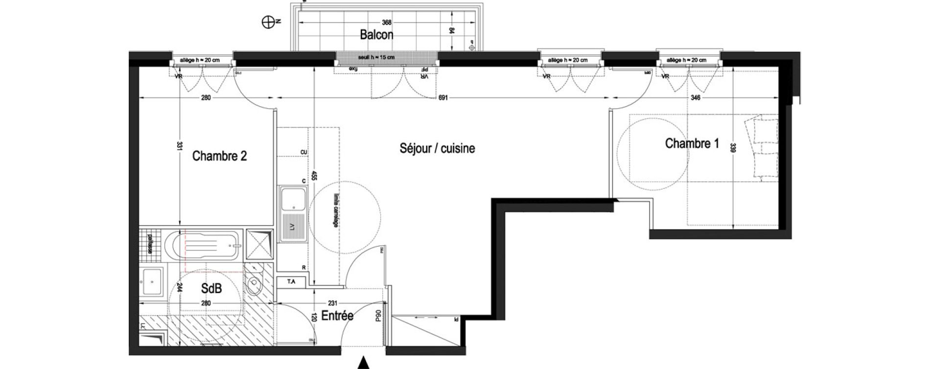 Appartement T3 de 58,42 m2 &agrave; L'Ha&yuml;-Les-Roses Centre