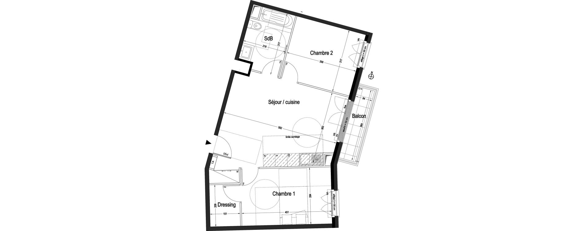 Appartement T3 de 59,62 m2 &agrave; L'Ha&yuml;-Les-Roses Centre