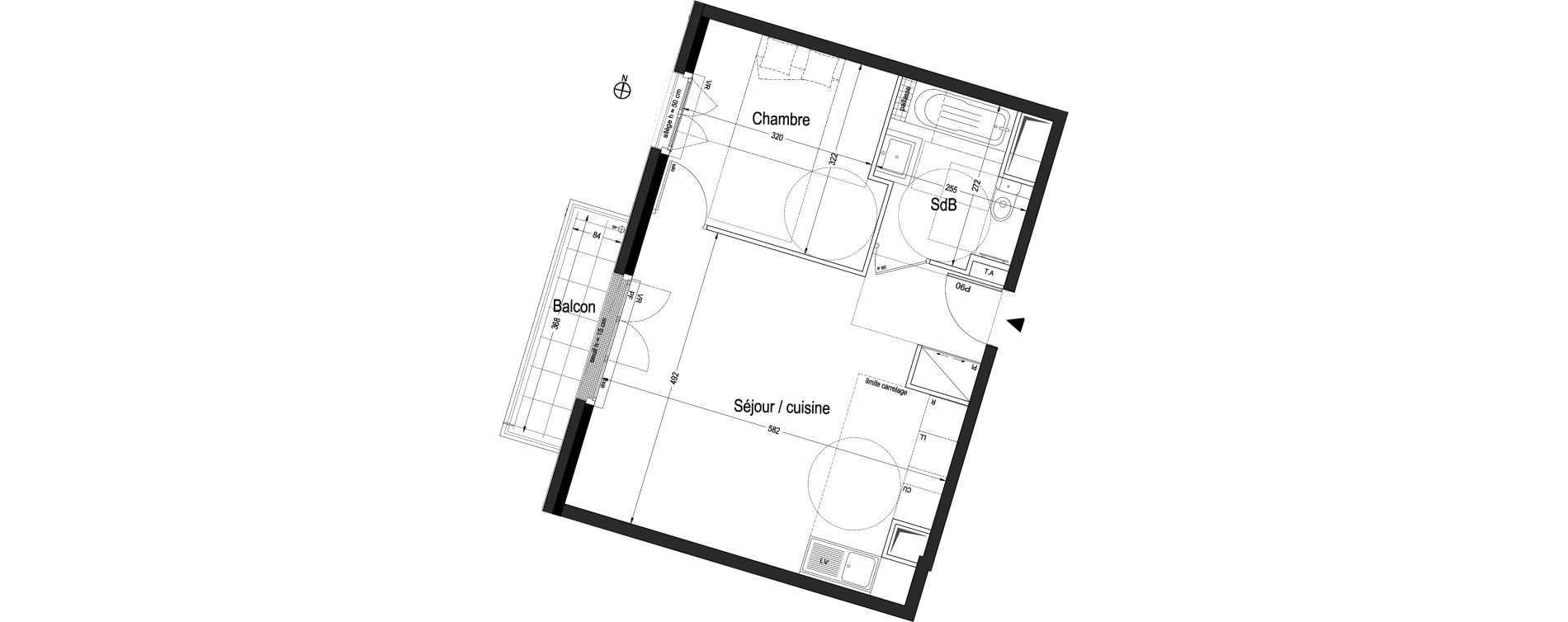 Appartement T2 de 45,68 m2 &agrave; L'Ha&yuml;-Les-Roses Centre