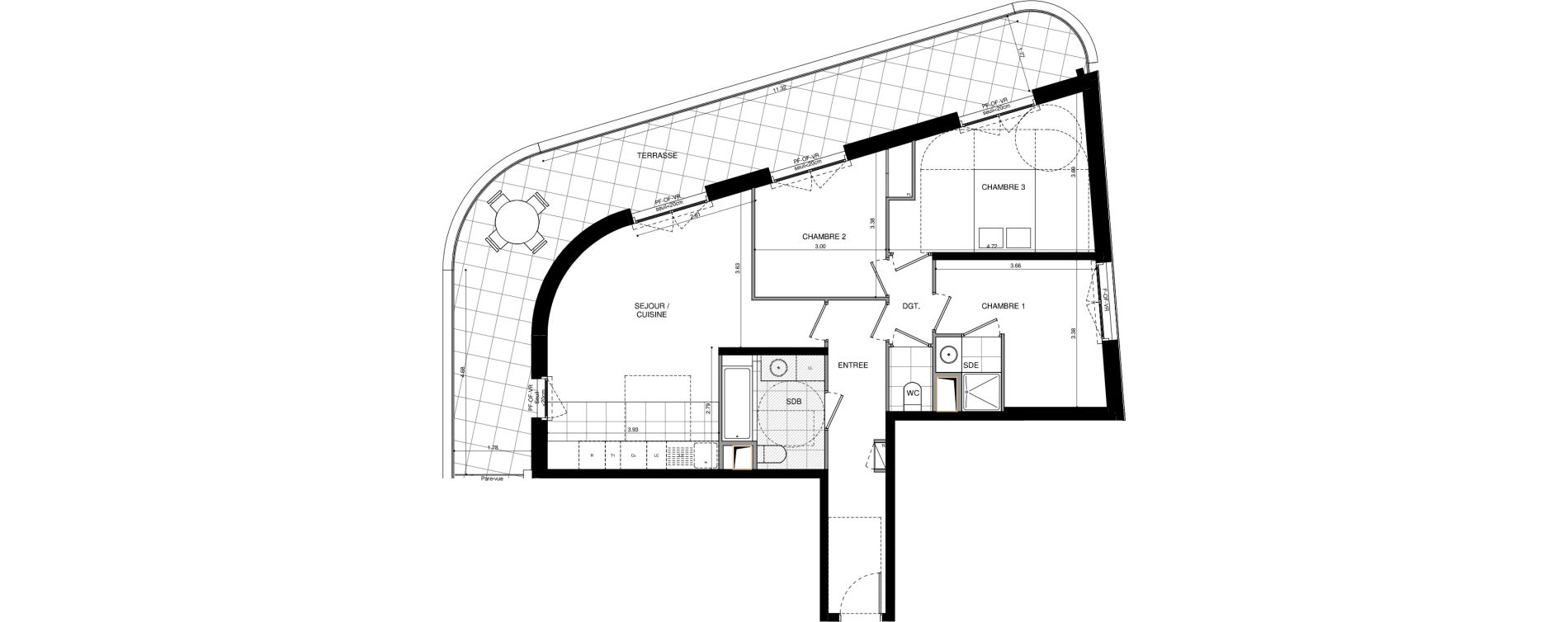Appartement T4 de 79,20 m2 &agrave; L'Ha&yuml;-Les-Roses Lallier