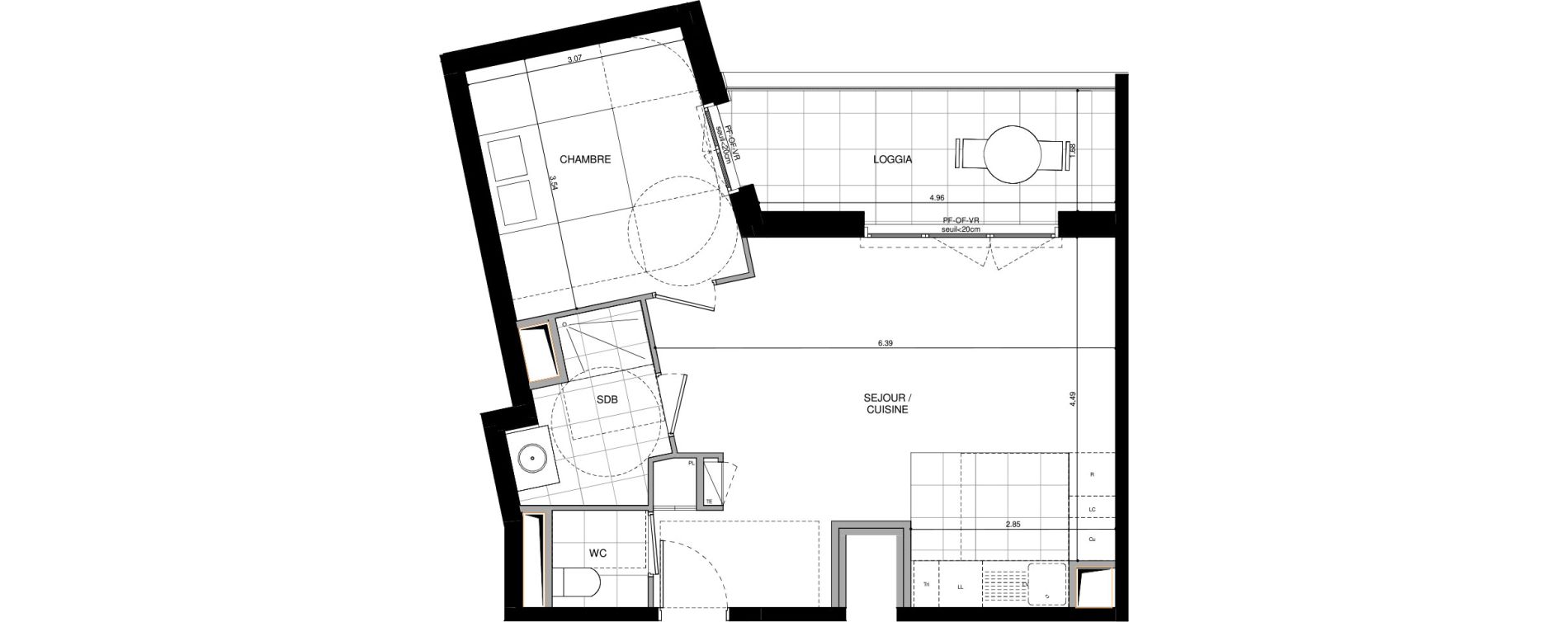 Appartement T2 de 47,40 m2 &agrave; L'Ha&yuml;-Les-Roses Lallier