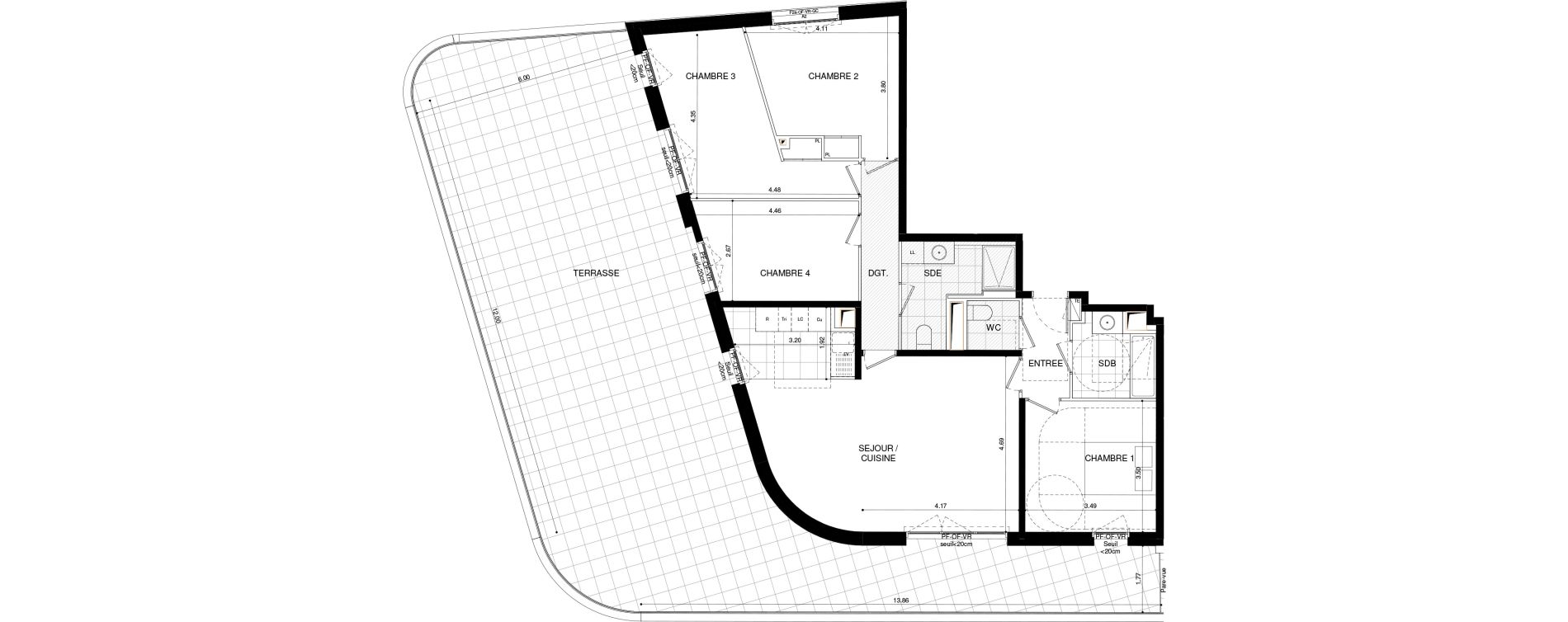 Appartement T5 de 105,90 m2 &agrave; L'Ha&yuml;-Les-Roses Lallier