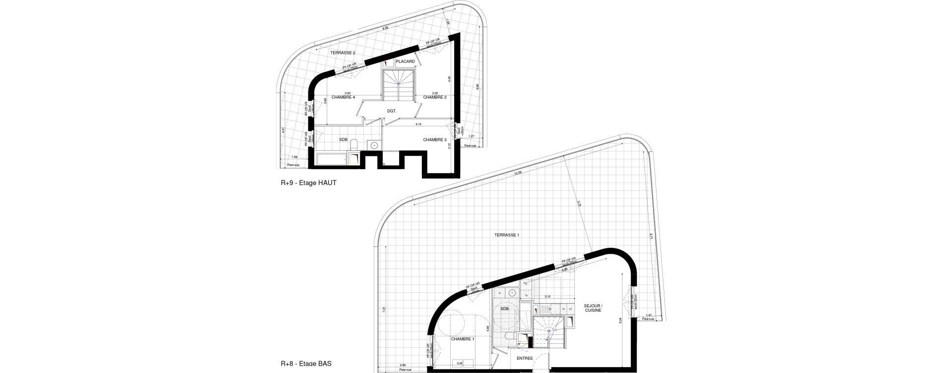 Duplex T5 de 96,40 m2 &agrave; L'Ha&yuml;-Les-Roses Lallier