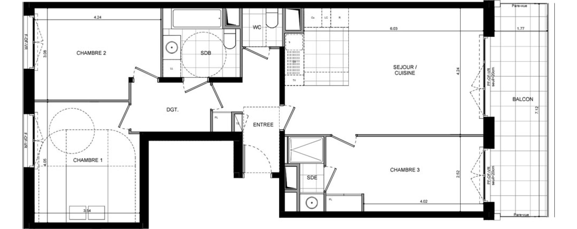 Appartement T4 de 88,10 m2 &agrave; L'Ha&yuml;-Les-Roses Lallier