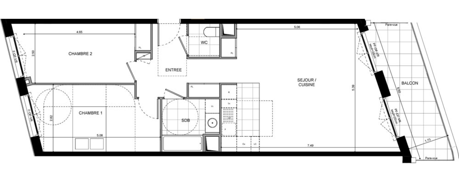 Appartement T3 de 76,70 m2 &agrave; L'Ha&yuml;-Les-Roses Lallier