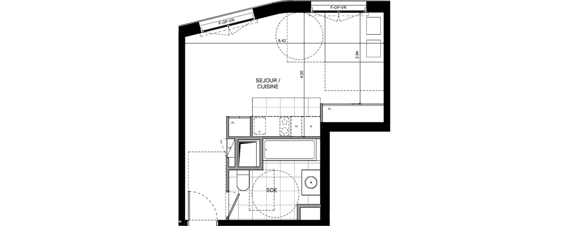 Appartement T1 de 33,30 m2 &agrave; L'Ha&yuml;-Les-Roses Lallier