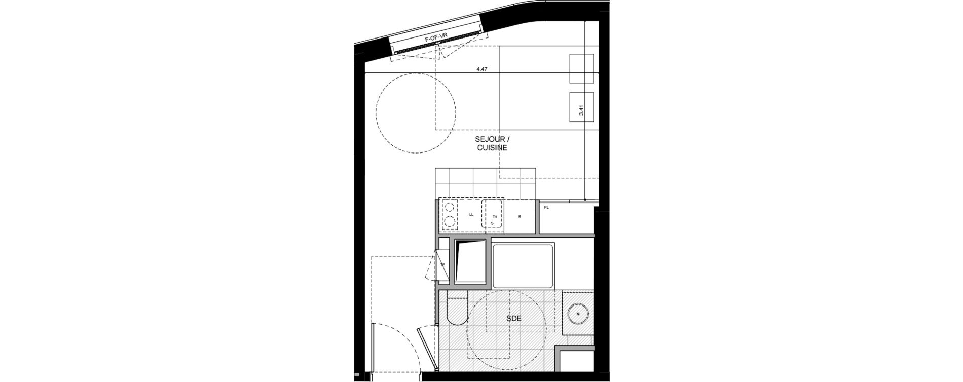 Appartement T1 de 26,50 m2 &agrave; L'Ha&yuml;-Les-Roses Lallier