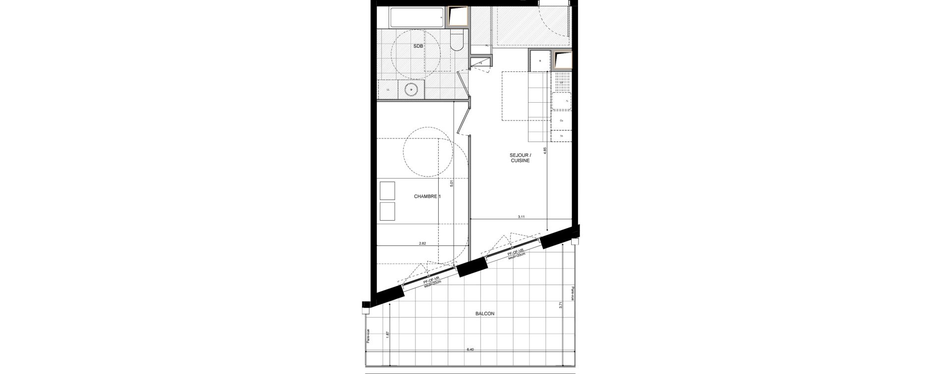 Appartement T2 de 44,70 m2 &agrave; L'Ha&yuml;-Les-Roses Lallier