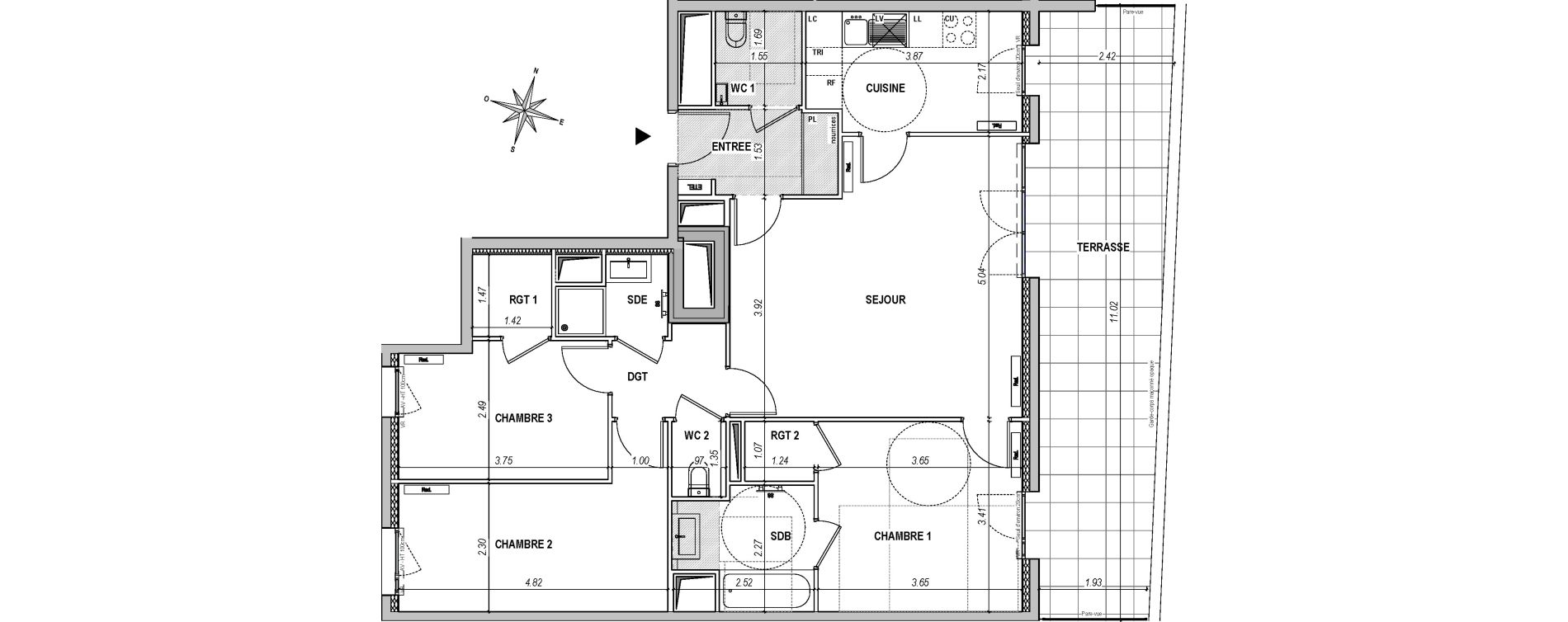 Appartement T4 de 88,05 m2 &agrave; L'Ha&yuml;-Les-Roses Paul hochart