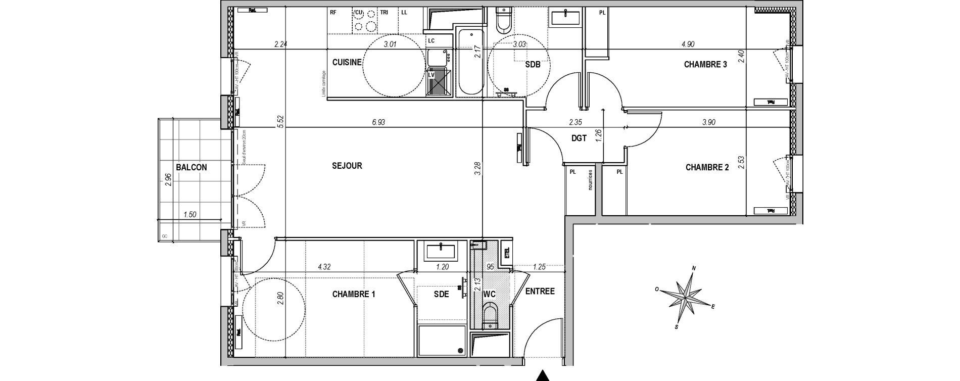 Appartement T4 de 88,97 m2 &agrave; L'Ha&yuml;-Les-Roses Paul hochart