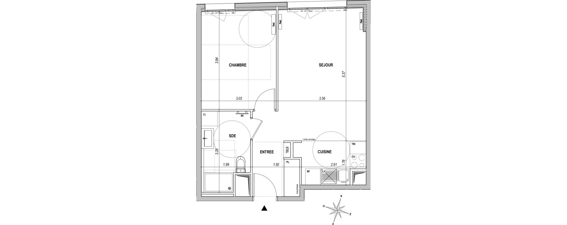 Appartement T2 de 46,42 m2 &agrave; L'Ha&yuml;-Les-Roses Paul hochart