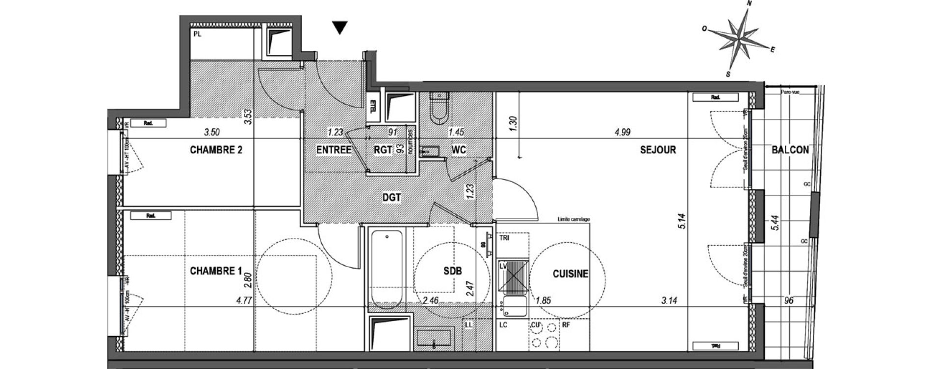 Appartement T3 de 63,08 m2 &agrave; L'Ha&yuml;-Les-Roses Paul hochart