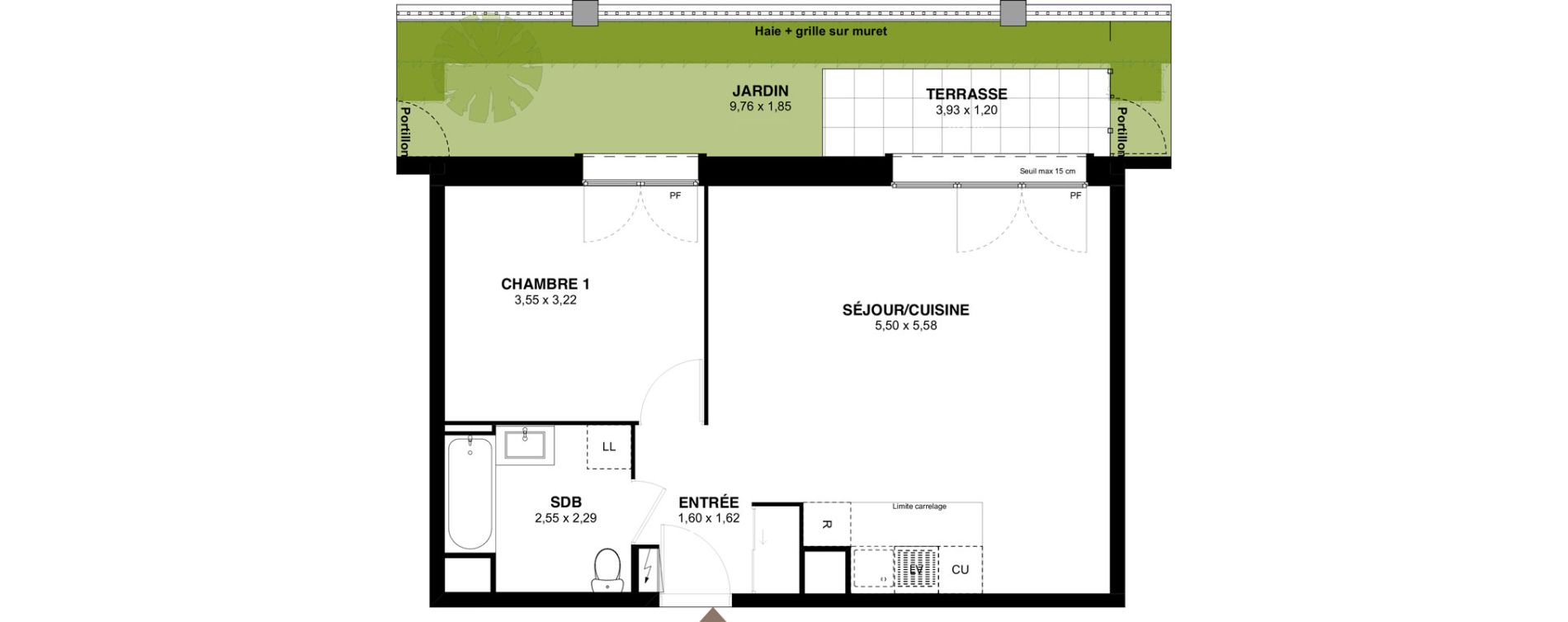 Appartement T2 de 49,06 m2 &agrave; L'Ha&yuml;-Les-Roses Lallier