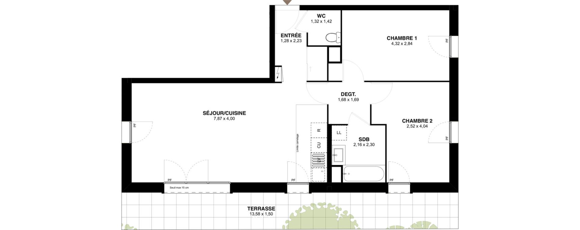 Appartement T3 de 69,43 m2 &agrave; L'Ha&yuml;-Les-Roses Lallier
