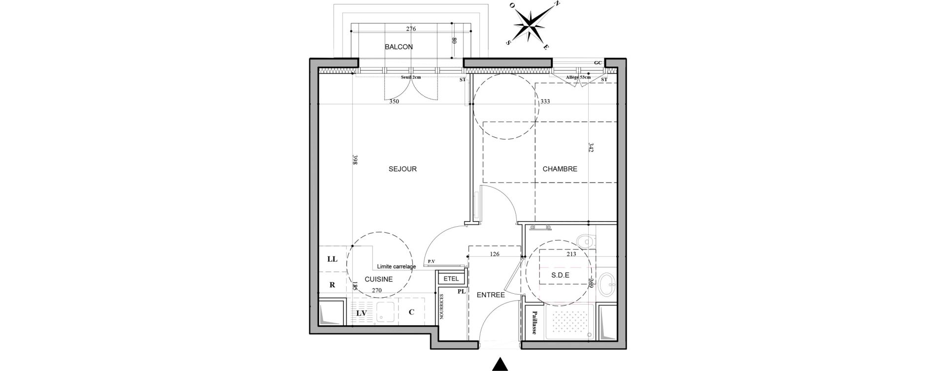 Appartement T2 de 39,67 m2 &agrave; L'Ha&yuml;-Les-Roses La roseraie