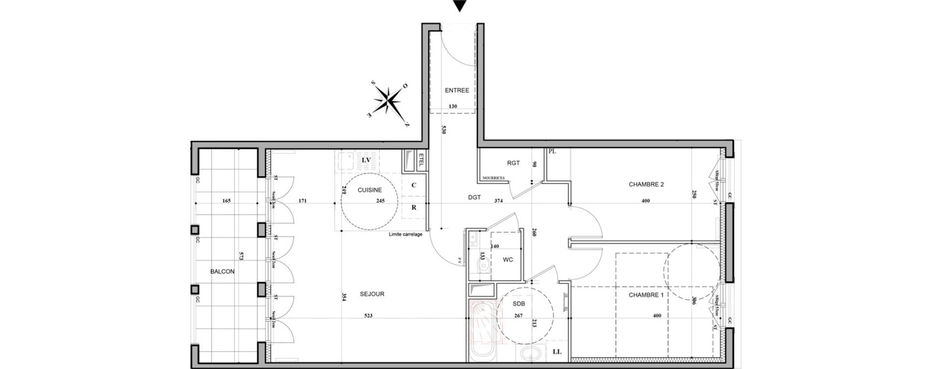 Appartement T3 de 70,29 m2 &agrave; L'Ha&yuml;-Les-Roses La roseraie