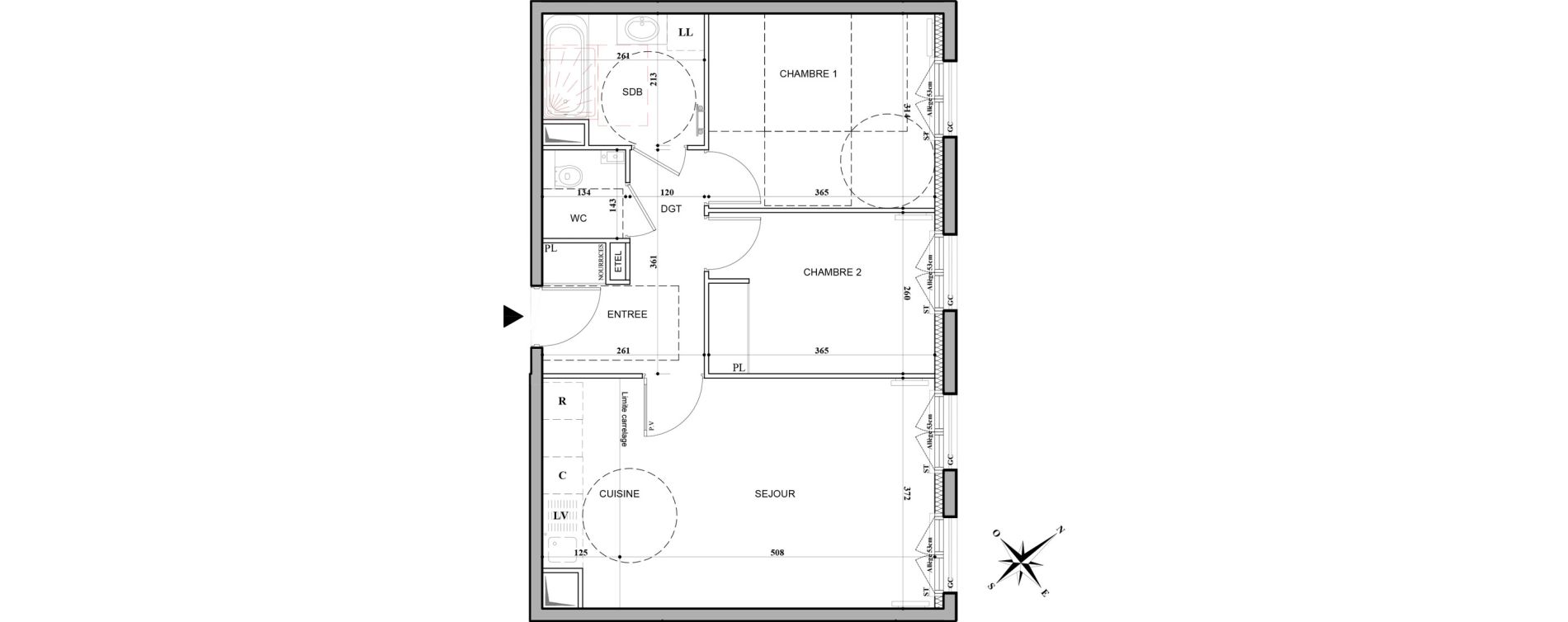 Appartement T3 de 58,23 m2 &agrave; L'Ha&yuml;-Les-Roses La roseraie