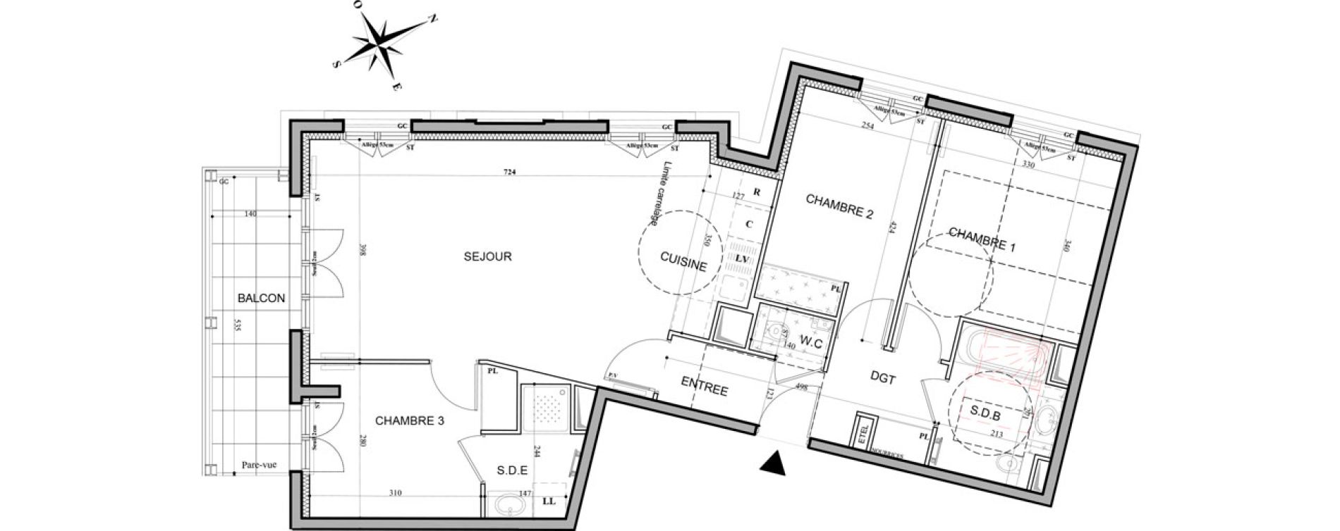 Appartement T4 de 80,67 m2 &agrave; L'Ha&yuml;-Les-Roses La roseraie