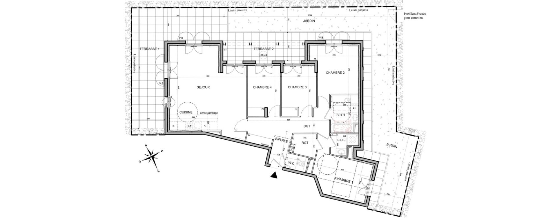 Appartement T5 de 107,40 m2 &agrave; L'Ha&yuml;-Les-Roses La roseraie
