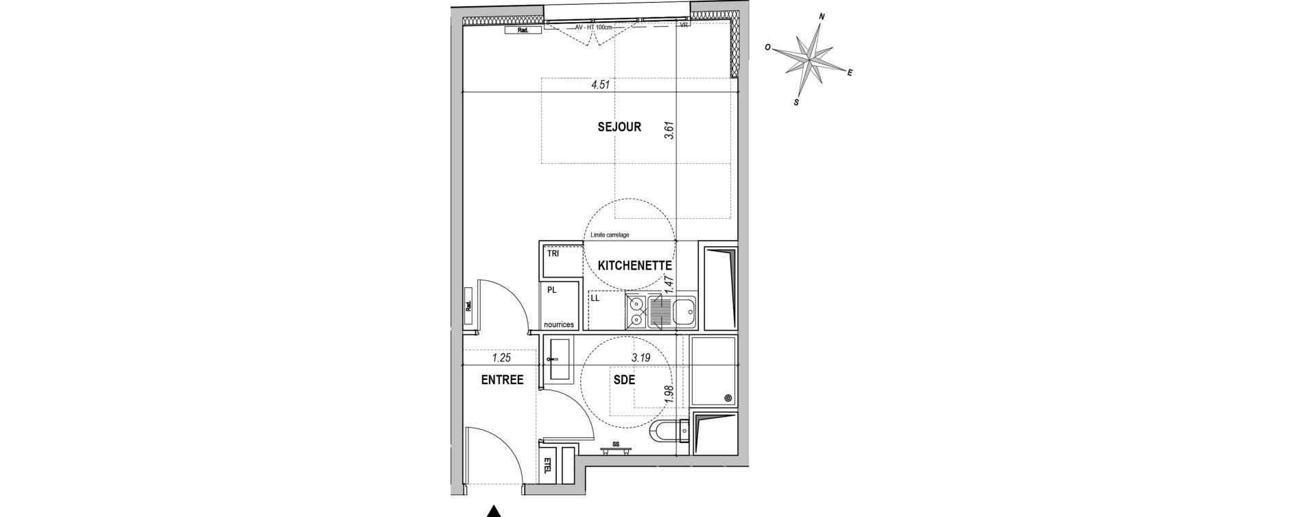 Appartement T1 de 30,28 m2 &agrave; L'Ha&yuml;-Les-Roses Paul hochart