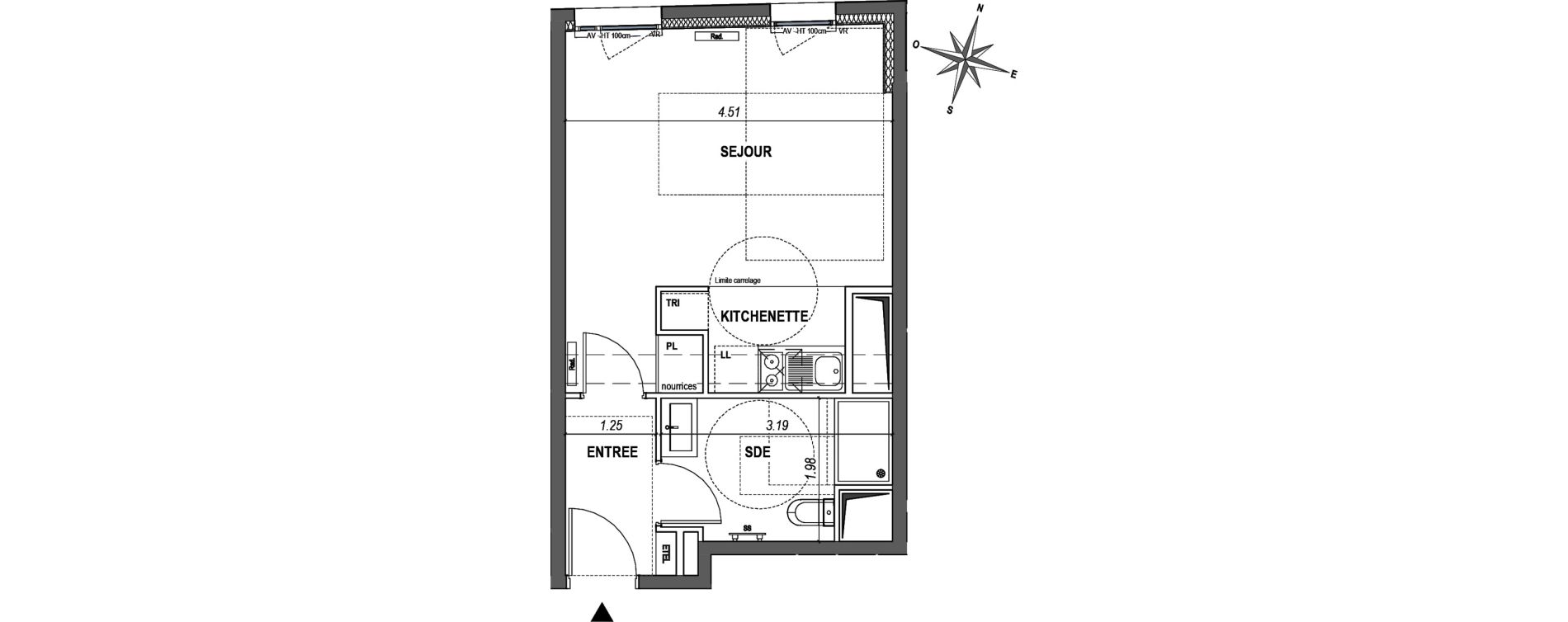 Appartement T1 de 30,28 m2 &agrave; L'Ha&yuml;-Les-Roses Paul hochart