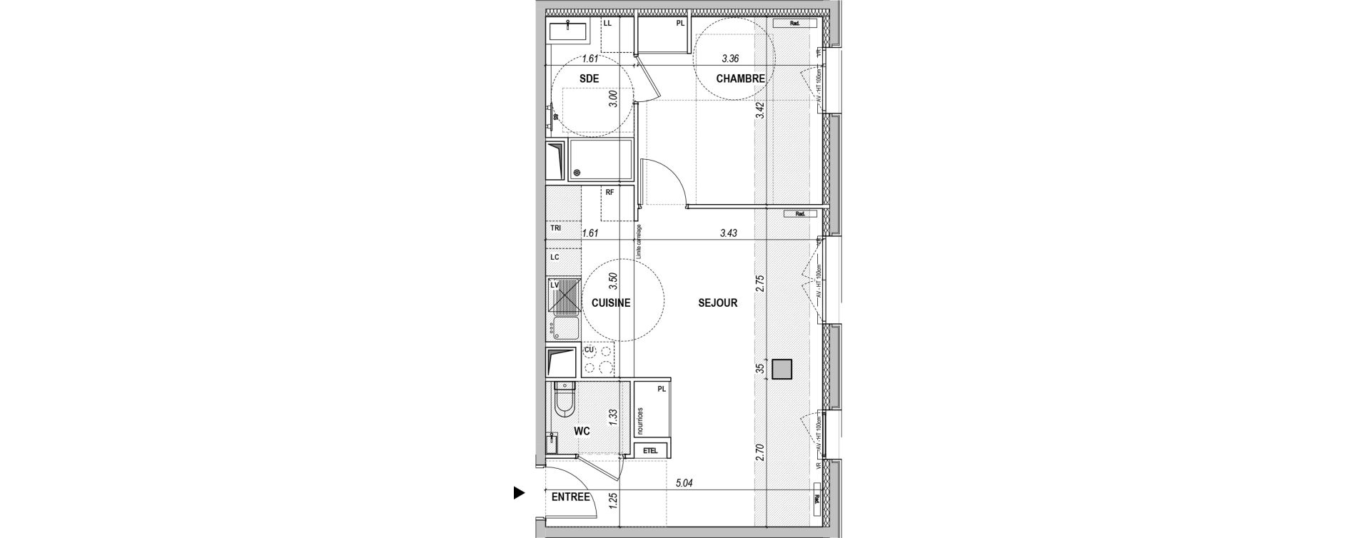 Appartement T2 de 44,67 m2 &agrave; L'Ha&yuml;-Les-Roses Paul hochart