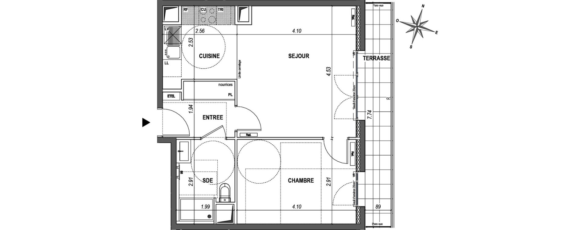 Appartement T2 de 46,06 m2 &agrave; L'Ha&yuml;-Les-Roses Paul hochart