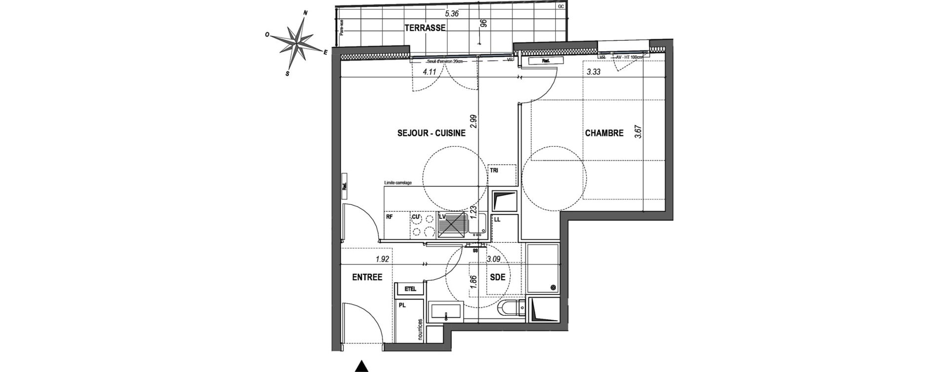 Appartement T2 de 38,89 m2 &agrave; L'Ha&yuml;-Les-Roses Paul hochart