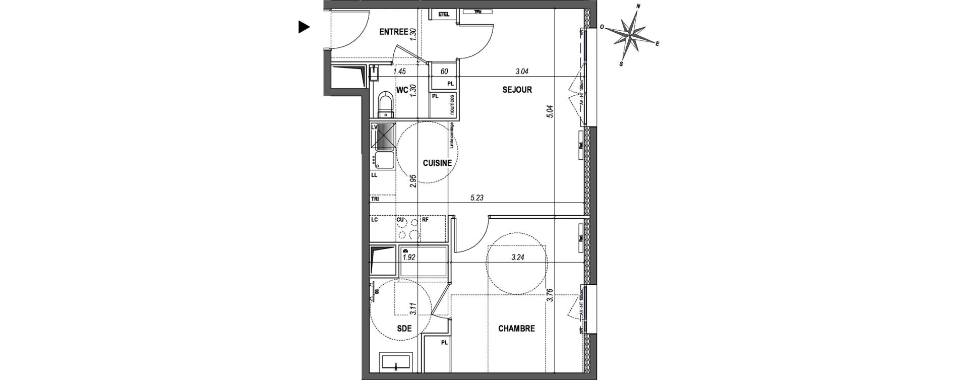 Appartement T2 de 45,63 m2 &agrave; L'Ha&yuml;-Les-Roses Paul hochart