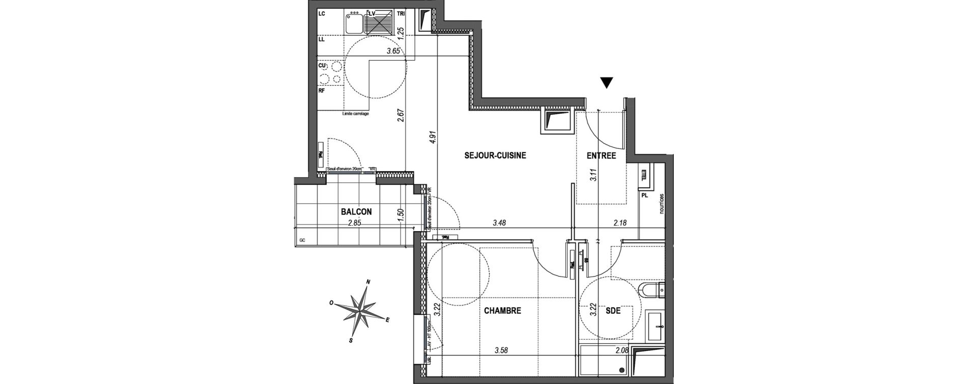 Appartement T2 de 45,41 m2 &agrave; L'Ha&yuml;-Les-Roses Paul hochart