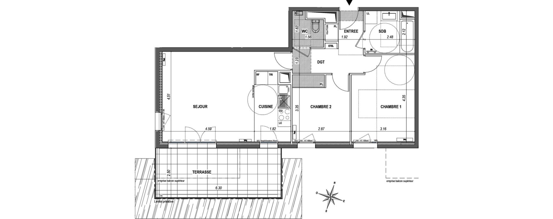 Appartement T3 de 65,80 m2 &agrave; L'Ha&yuml;-Les-Roses Paul hochart