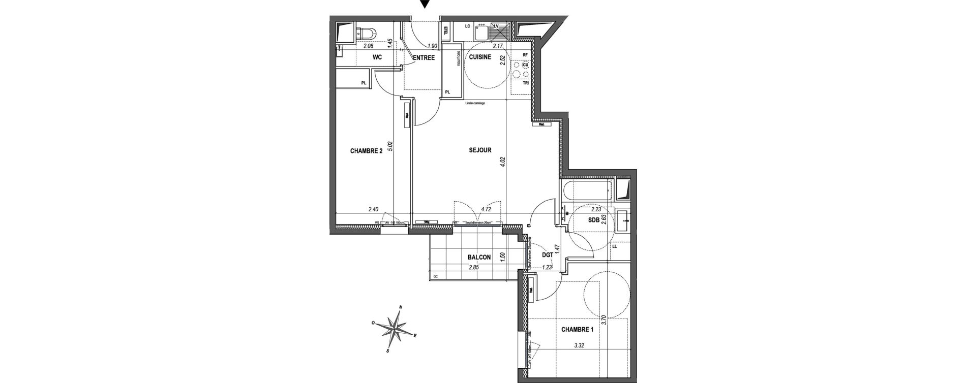 Appartement T3 de 60,83 m2 &agrave; L'Ha&yuml;-Les-Roses Paul hochart