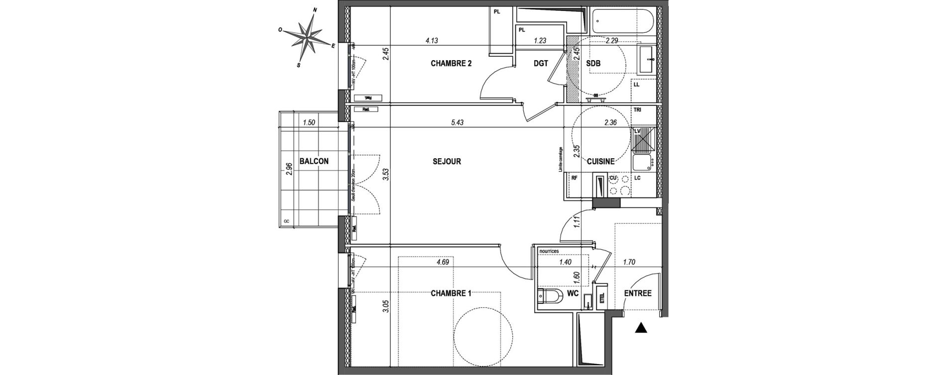 Appartement T3 de 65,15 m2 &agrave; L'Ha&yuml;-Les-Roses Paul hochart