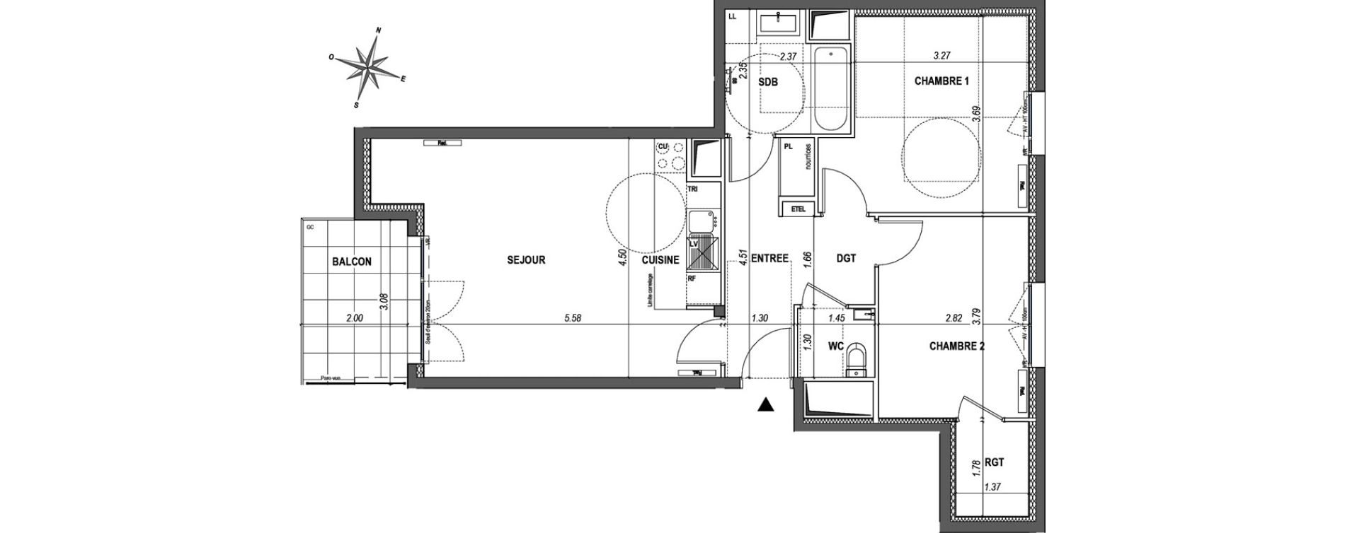 Appartement T3 de 67,53 m2 &agrave; L'Ha&yuml;-Les-Roses Paul hochart