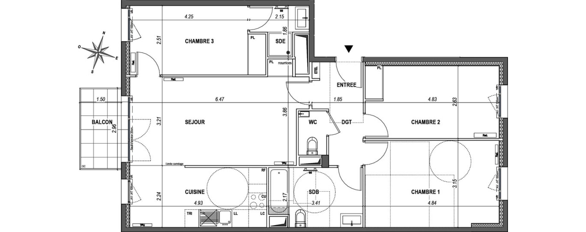 Appartement T4 de 87,87 m2 &agrave; L'Ha&yuml;-Les-Roses Paul hochart