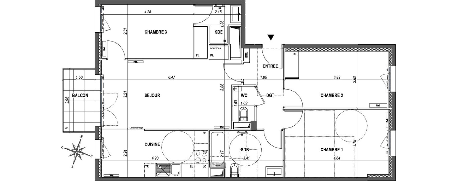 Appartement T4 de 87,87 m2 &agrave; L'Ha&yuml;-Les-Roses Paul hochart