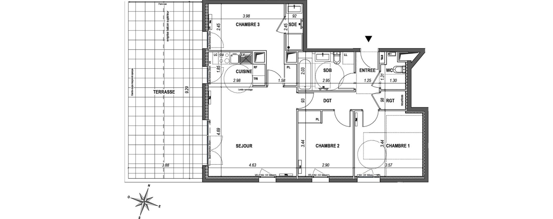 Appartement T4 de 79,32 m2 &agrave; L'Ha&yuml;-Les-Roses Paul hochart