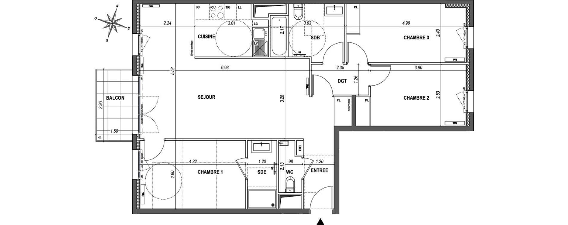 Appartement T4 de 88,97 m2 &agrave; L'Ha&yuml;-Les-Roses Paul hochart
