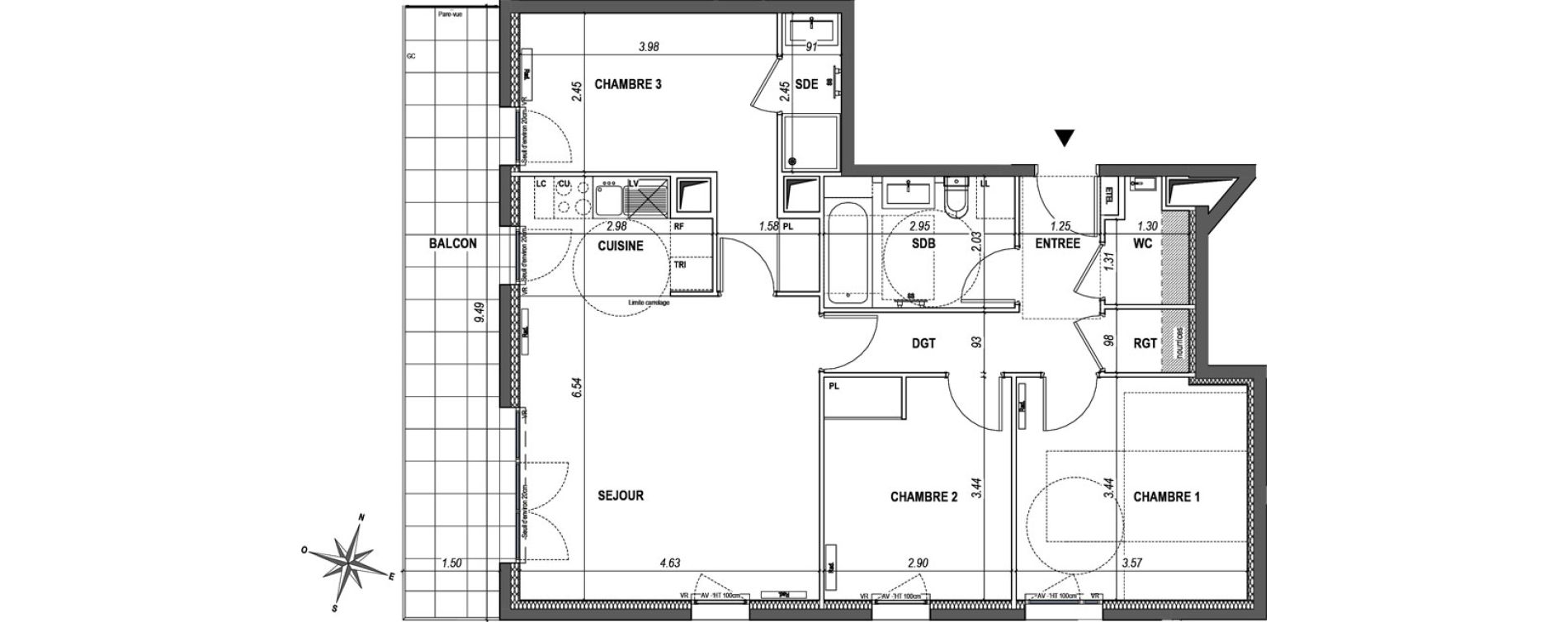 Appartement T4 de 79,32 m2 &agrave; L'Ha&yuml;-Les-Roses Paul hochart