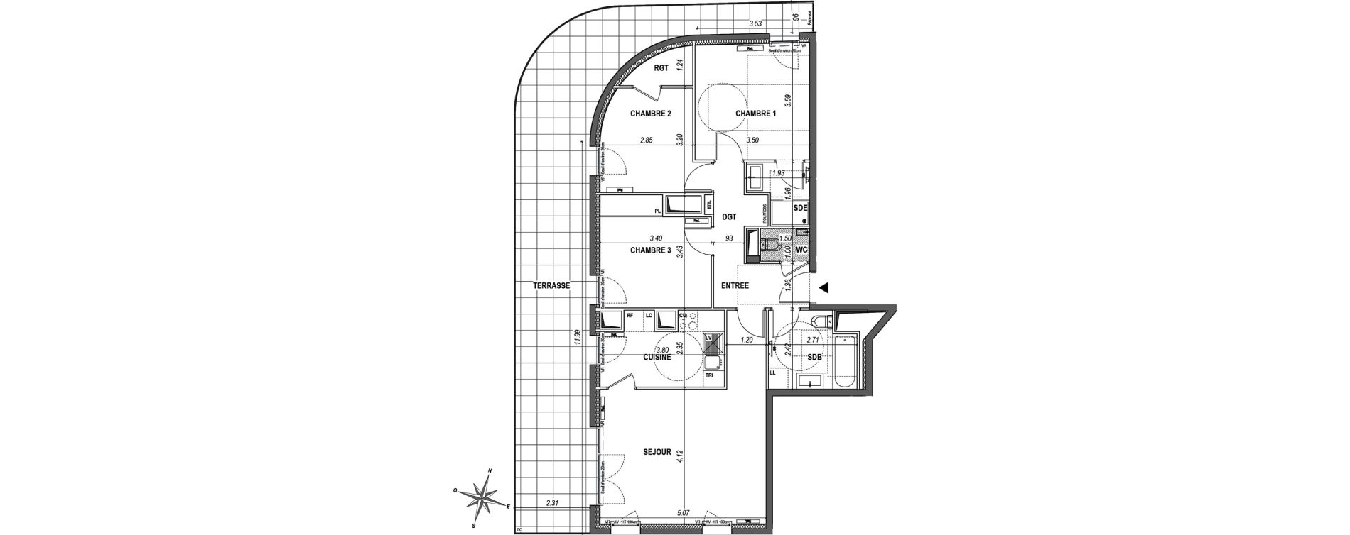 Appartement T4 de 84,25 m2 &agrave; L'Ha&yuml;-Les-Roses Paul hochart