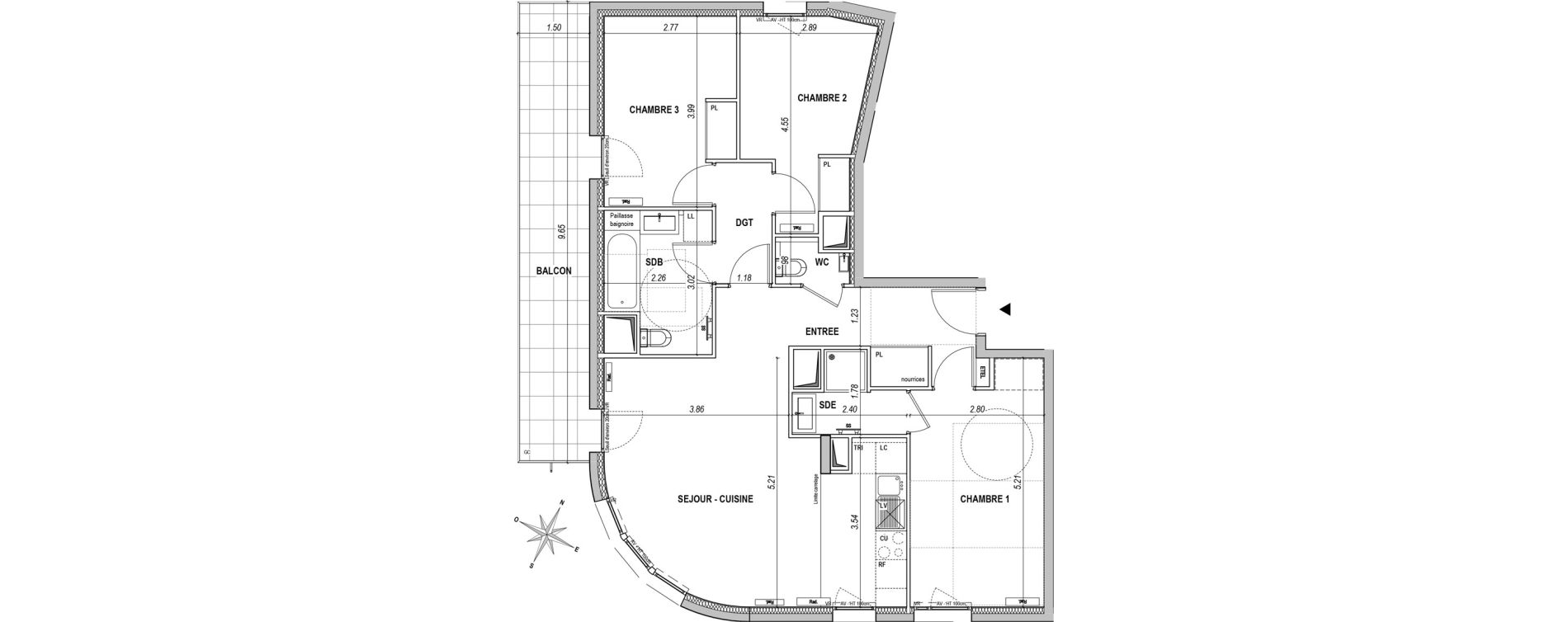 Appartement T4 de 82,28 m2 &agrave; L'Ha&yuml;-Les-Roses Paul hochart