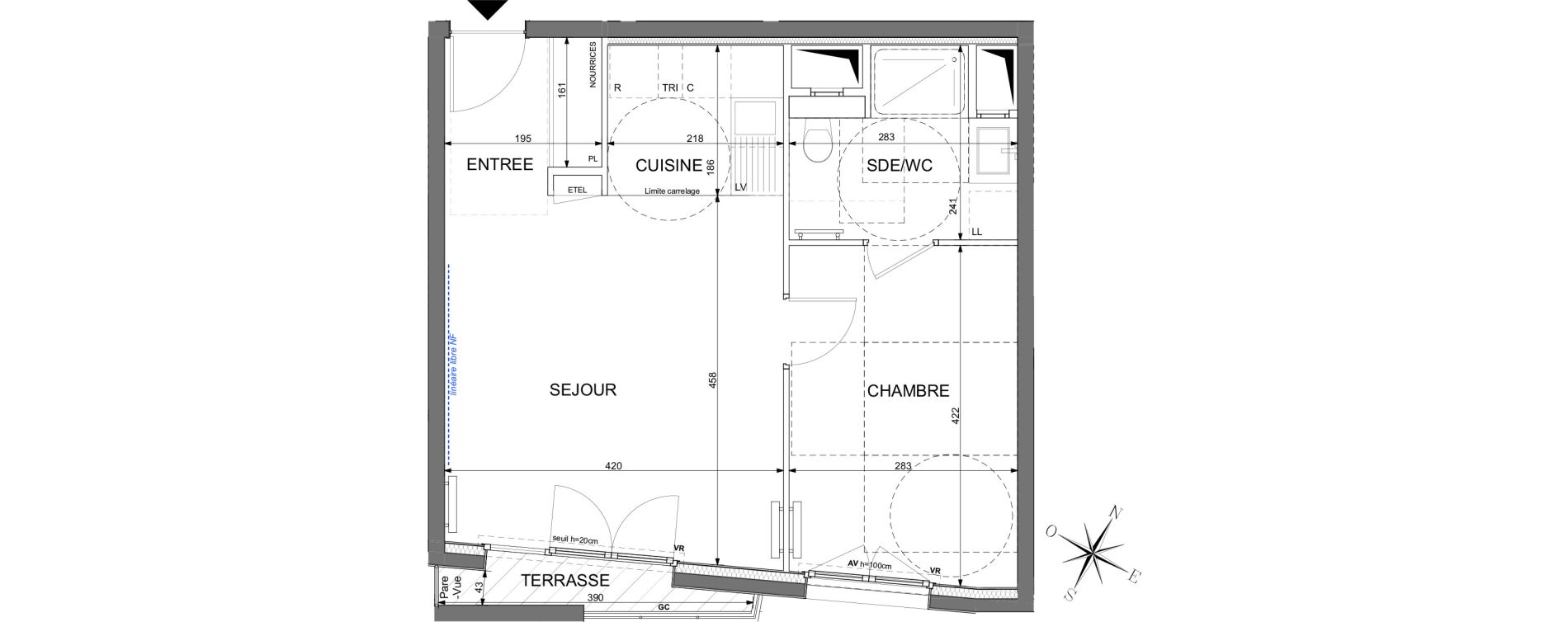 Appartement T2 de 43,80 m2 &agrave; L'Ha&yuml;-Les-Roses Paul hochart