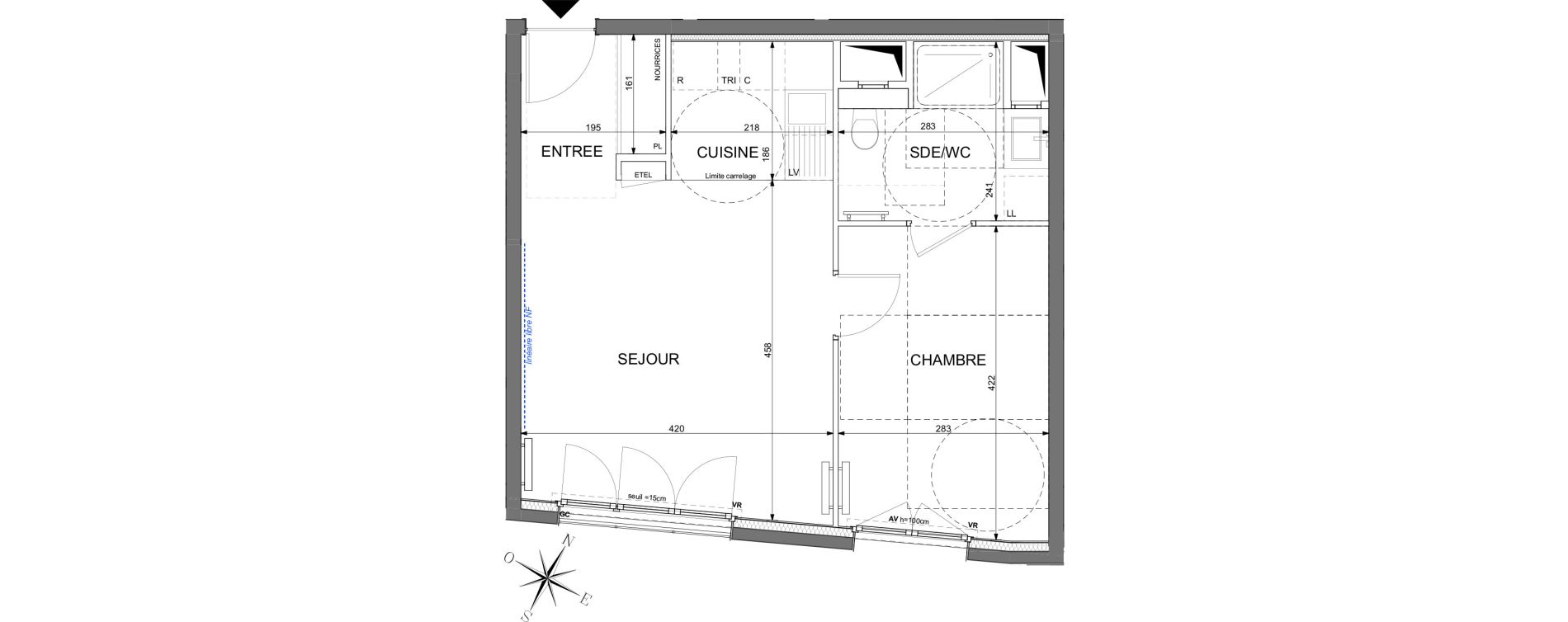 Appartement T2 de 43,80 m2 &agrave; L'Ha&yuml;-Les-Roses Paul hochart