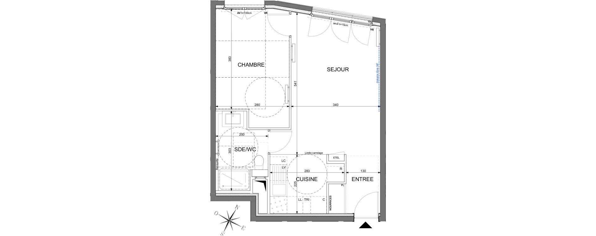 Appartement T2 de 44,20 m2 &agrave; L'Ha&yuml;-Les-Roses Paul hochart