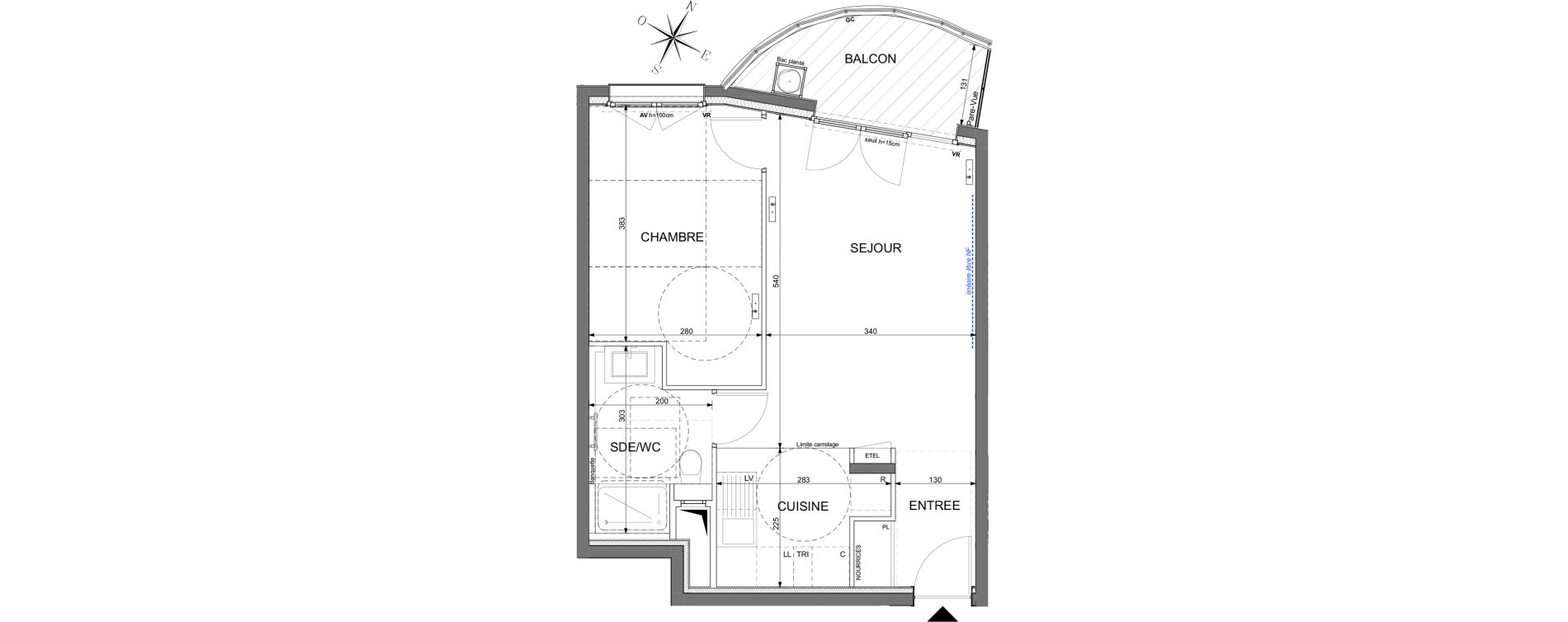 Appartement T2 de 44,16 m2 &agrave; L'Ha&yuml;-Les-Roses Paul hochart